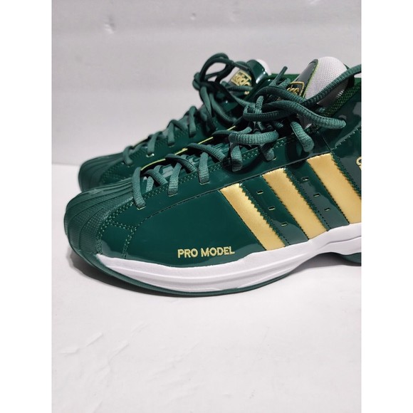 Adidas Pro Model 2G Men's Size 9 "SVSM" Lebron James Sneakers Green/Gold FW3664 - Picture 4 of 10